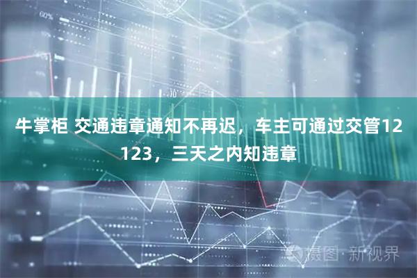 牛掌柜 交通违章通知不再迟，车主可通过交管12123，三天之内知违章