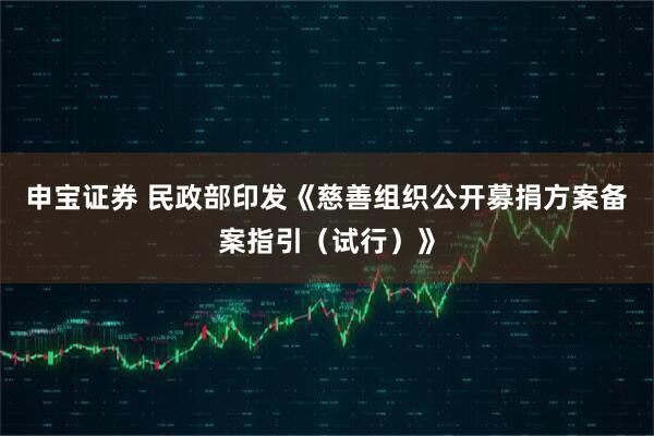 申宝证券 民政部印发《慈善组织公开募捐方案备案指引（试行）》